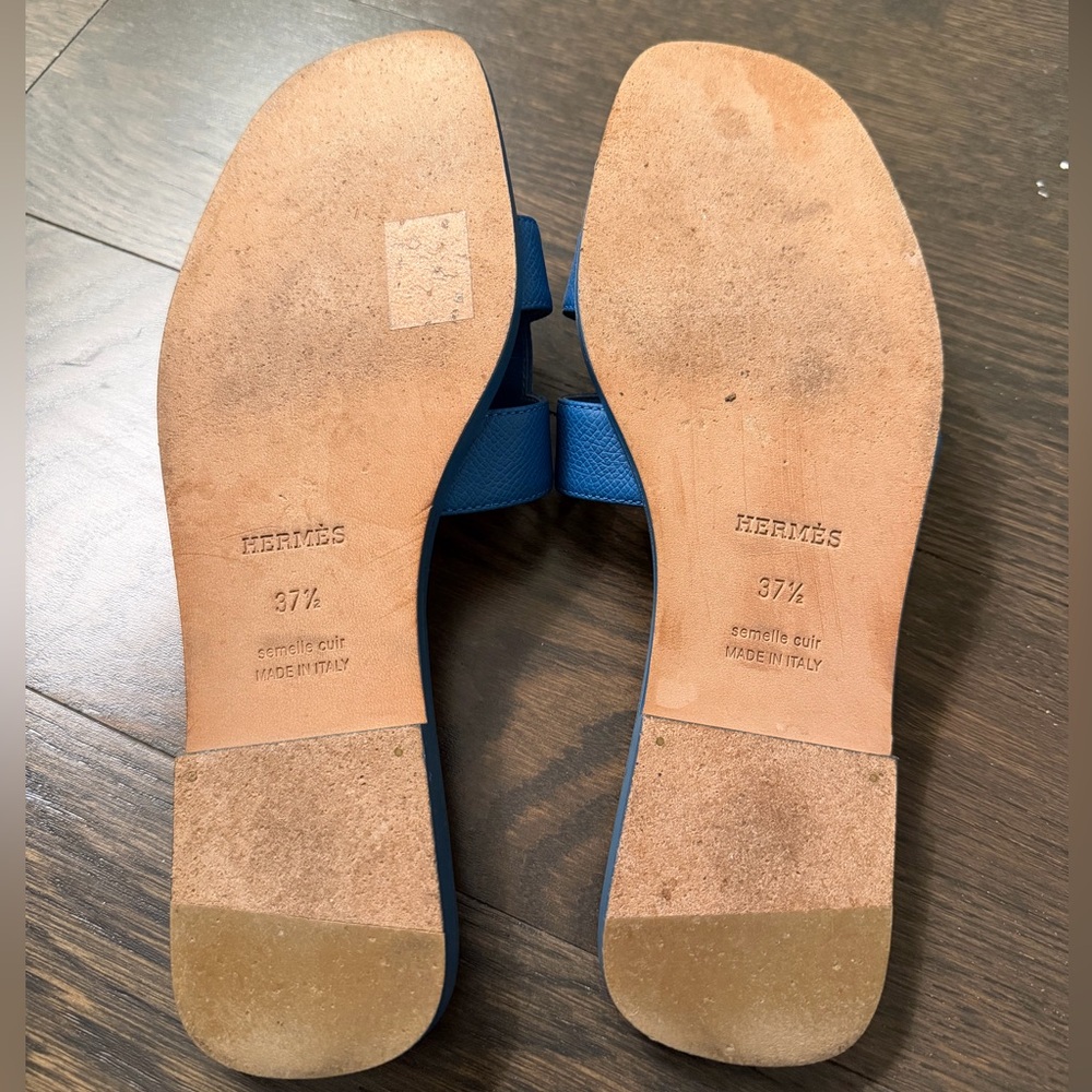 Hermes Blue Oran Sandal 100% Authentic - Picture 3 of 8